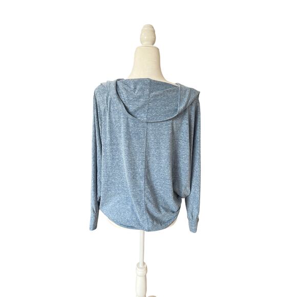 We The Free by Free People Heather Blue Batwing Wide Neck Top Women's Size S - Picture 4 of 9